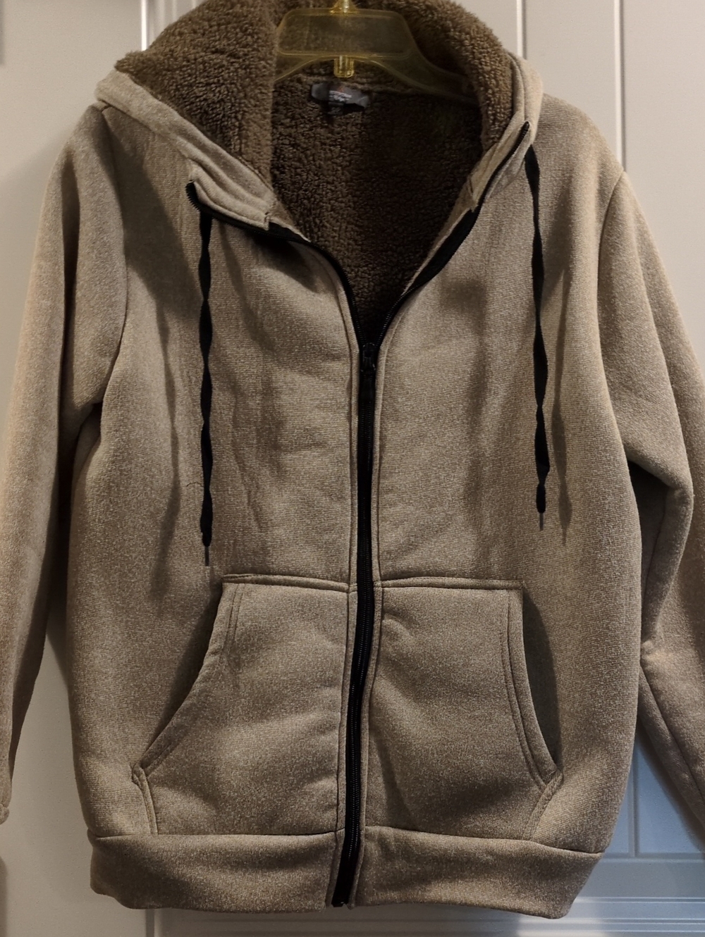 Men's Lightweight Hooded Zip-Up Jacket in Taupe